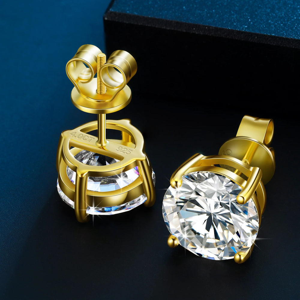 Classic Round Moissanite Earring Top Quality 100% 925 Sterling Silver For Women Men's Jewelry Fashion Earrings Engagement