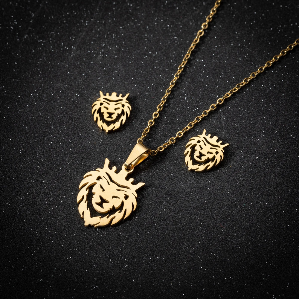 Stainless Steel Jewelry Sets For Women Necklace And Earing Anime Cute Cartoon Bow Mouse Chain Necklace Choker Desinger Charms