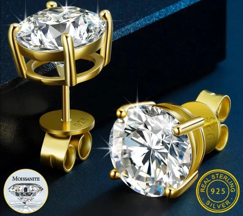 Classic Round Moissanite Earring Top Quality 100% 925 Sterling Silver For Women Men's Jewelry Fashion Earrings Engagement
