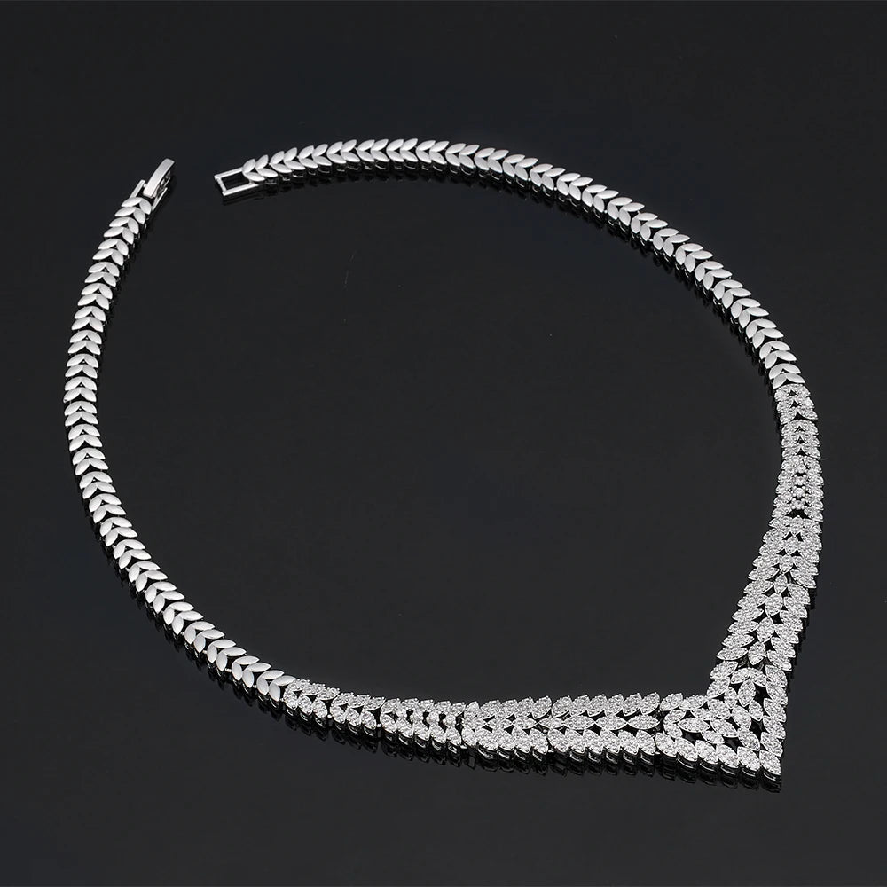 2025 New Wedding Jewelry Set for Women Saudi Arabia 4 Pieces Zirconia Bridal Jewelry Collection Necklace Set