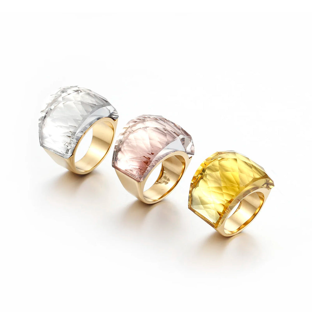 Elevate your style with our exquisite collection of Bohemia Crystal Women Wedding Rings. Crafted with precision, these rings feature a stunning blend of gold and stainless steel, creating a timeless and elegant look. Adorned with colorful stones, they add a touch of glamour to any occasion, be it a party or an engagement. Indulge in the beauty of these rings and make a statement with our luxurious and captivating jewelry.