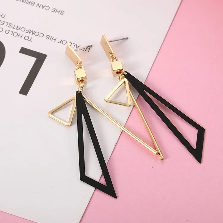2024 Korean Long Statement Geometric Triangle Tassel Dangle Drop Earrings For Women Earrings Fashion Jewelry Oorbellen Brincos