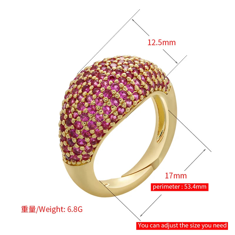 2025 NEW creative gold color Ring For Women rainbow rings women Finger Rings Fashion jewelry wholesale VJ77