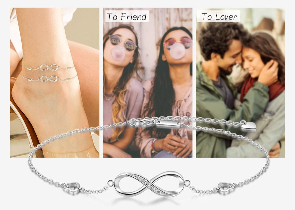 Women Silver Color Infinity Anklets