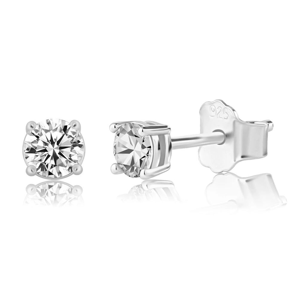 2021 New Top Luxury 3/4/5MM 0.5 Carat D Color Moissanite Earrings 925 Sterling Silver Jewelry For Women Gift GRA Certificate