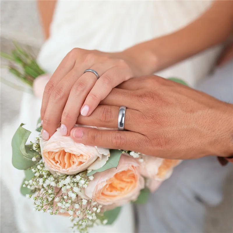 Classic Jewelry 2/4/6/8mm Cute Men Women Simple Rings Polish 100% Pure Tungsten Carbide Ring Wedding Band Engagement Ring