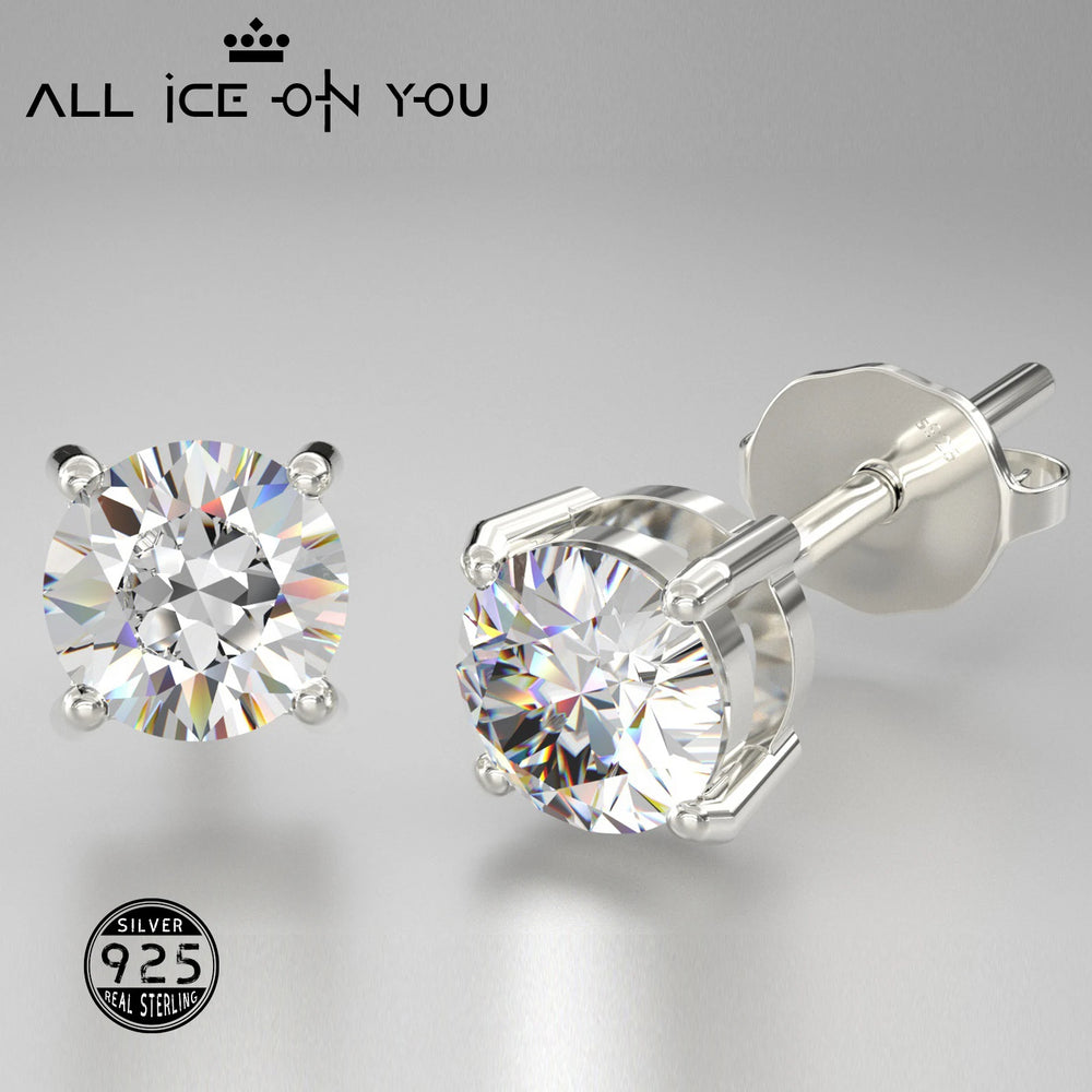 2021 New Top Luxury 3/4/5MM 0.5 Carat D Color Moissanite Earrings 925 Sterling Silver Jewelry For Women Gift GRA Certificate