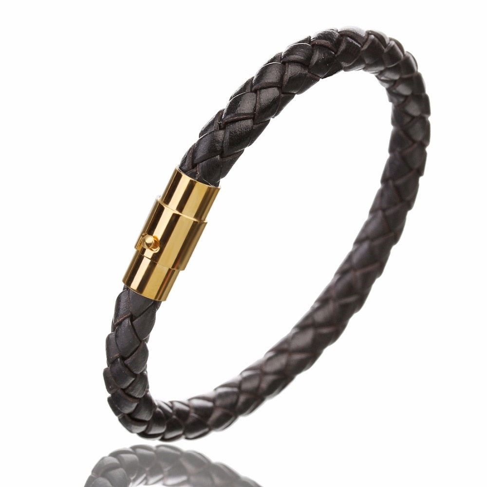 100% Genuine Braided Leather Bracelet