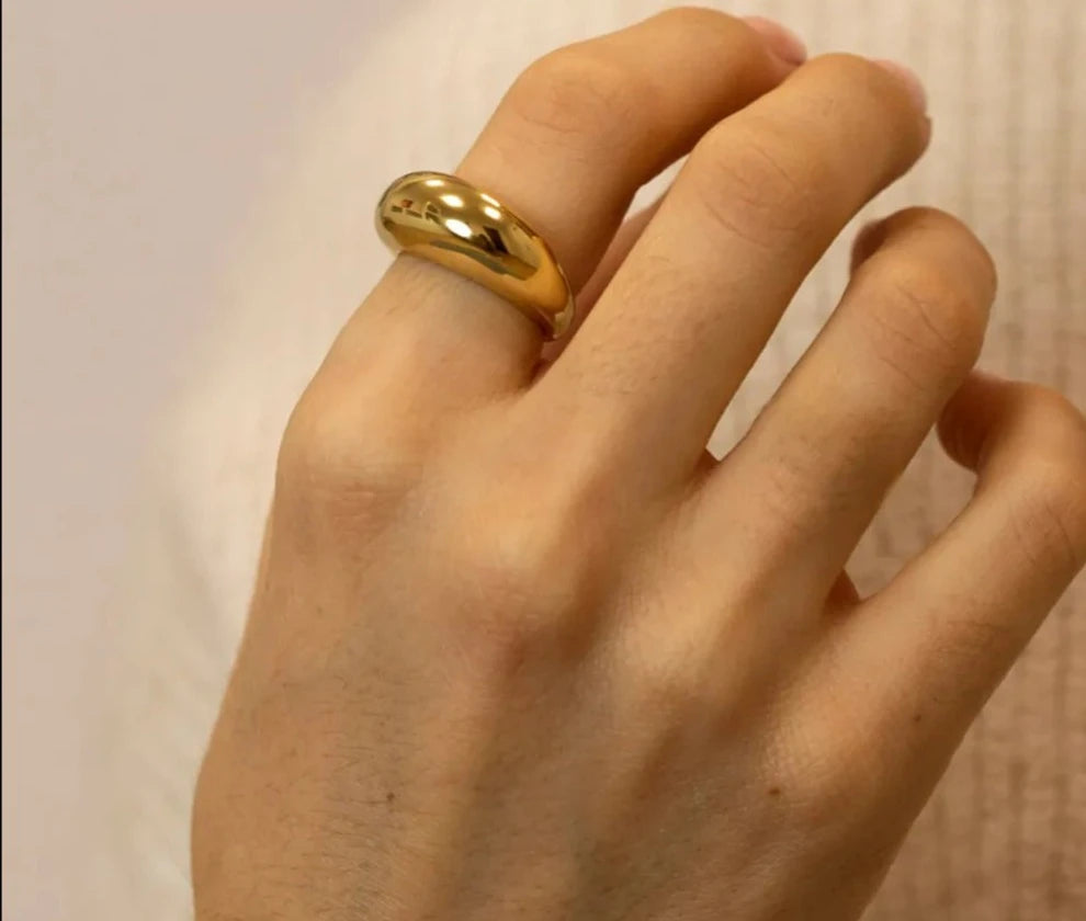 Fashion Simple Stainless Steel Rings for Women Arc Rings Jewellery Geometric Ring Size 5 6 7 8