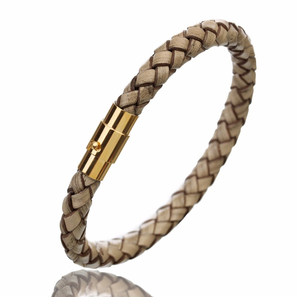 100% Genuine Braided Leather Bracelet