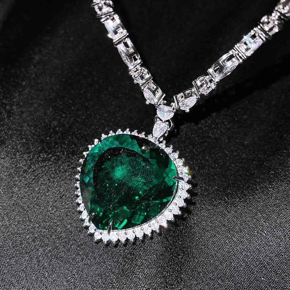 Blue Red TITANIC Heart of the Ocean Necklaces for Women Romantic Crystal Chain Pendant Necklaces Valentine's Day Jewelry Gift