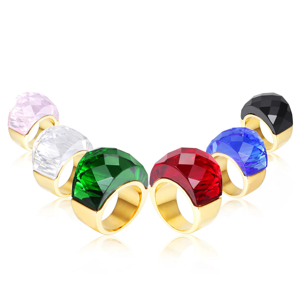 Elevate your style with our exquisite collection of Bohemia Crystal Women Wedding Rings. Crafted with precision, these rings feature a stunning blend of gold and stainless steel, creating a timeless and elegant look. Adorned with colorful stones, they add a touch of glamour to any occasion, be it a party or an engagement. Indulge in the beauty of these rings and make a statement with our luxurious and captivating jewelry.