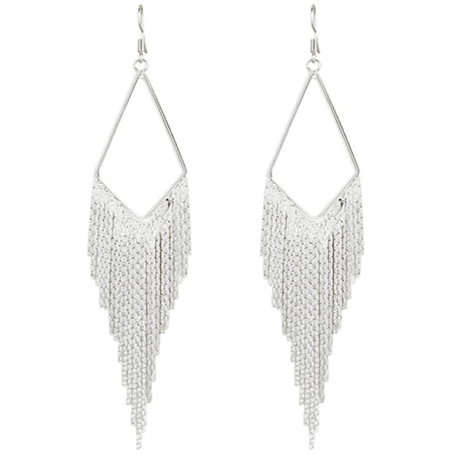 Boho Gold Long Tassels Earrings