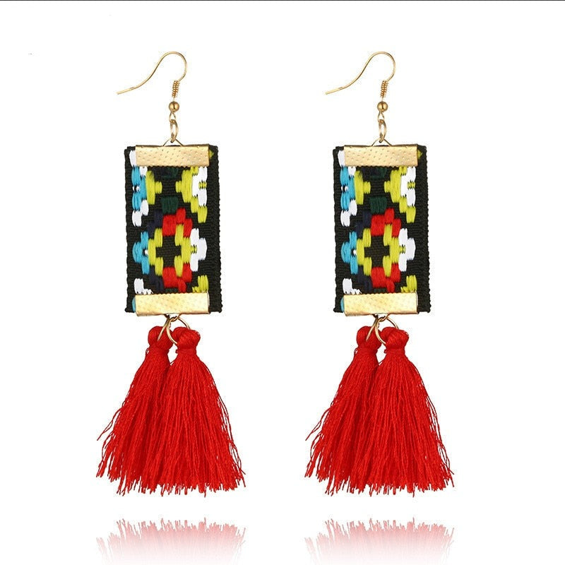 These fashionable Ethnic Square Earrings feature a chic zinc alloy design perfect for any stylish look! Ideal for the modern woman, these drop earrings make a bold statement in any ensemble.