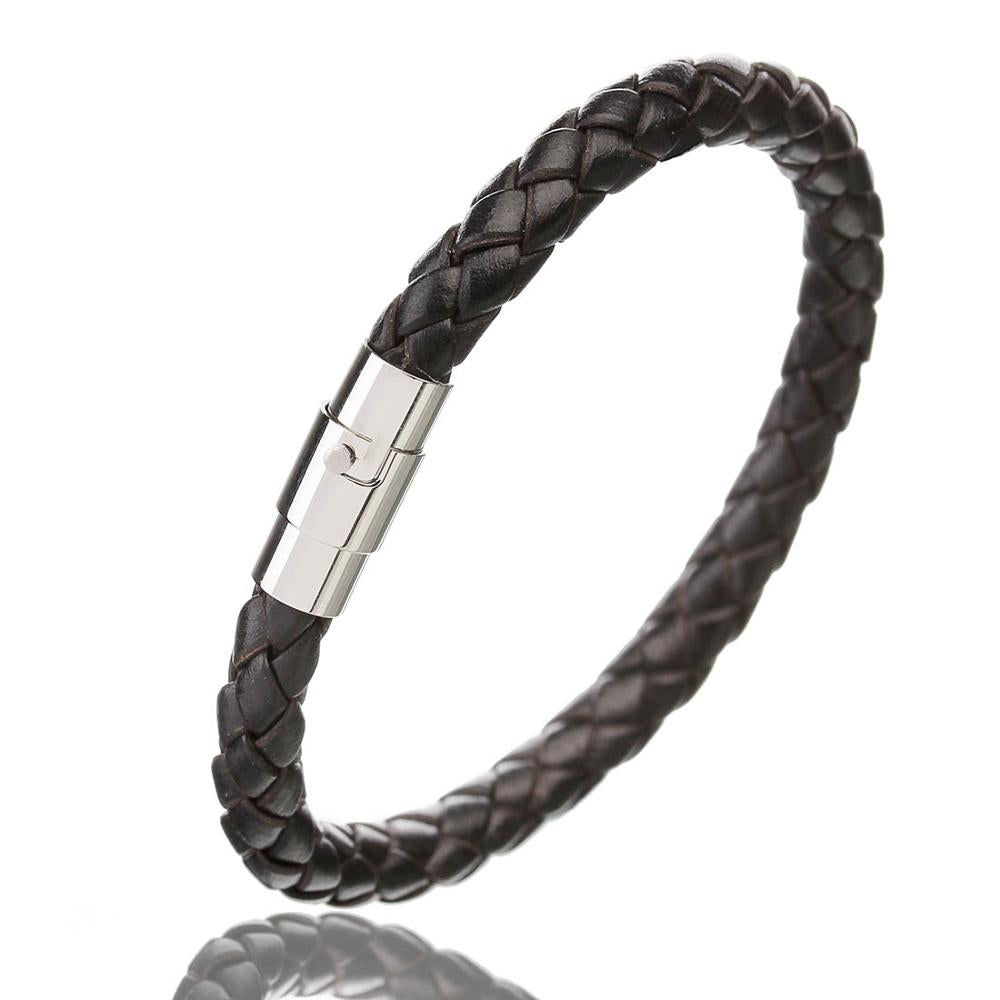 100% Genuine Braided Leather Bracelet