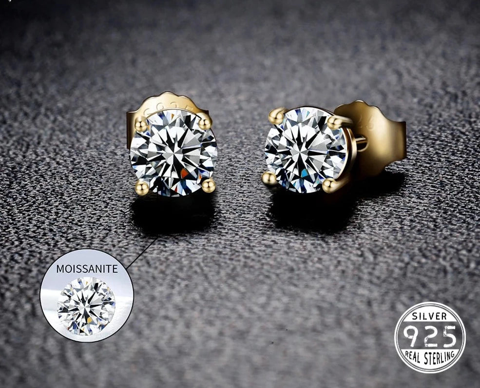 3/4/5MM 0.1-0.5 Carat D Color Moissanite Earrings 100% 925 Sterling Silver Earrings Fashion Charm Jewelry Women Gift
