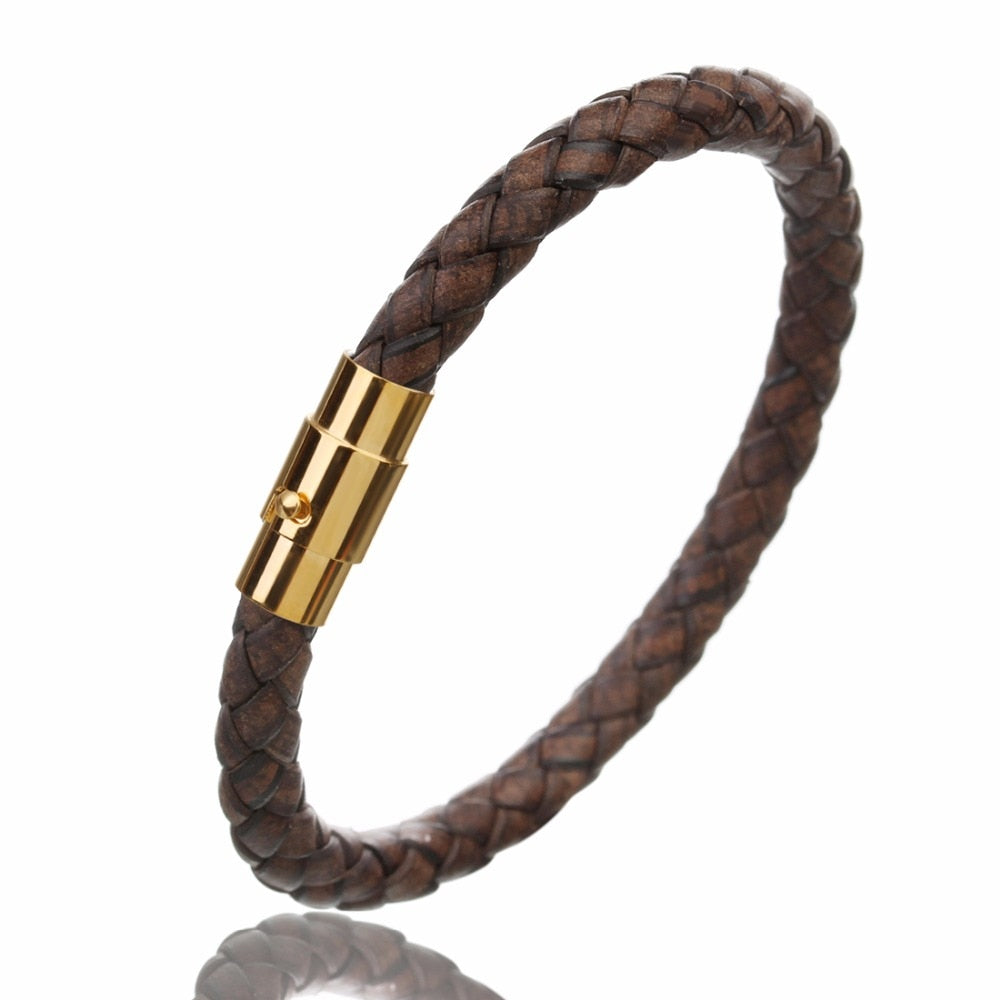 100% Genuine Braided Leather Bracelet