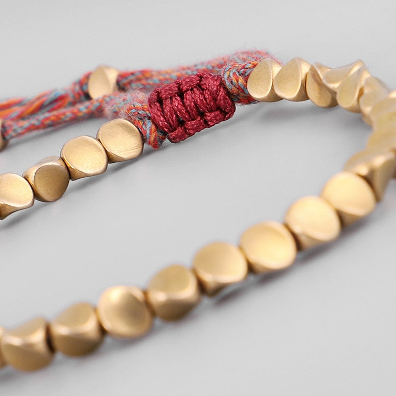Handmade Tibetan Braided Copper Beads Bracelet