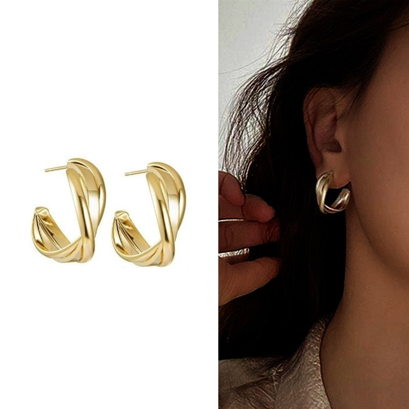 Irregular Circle Square Earrings