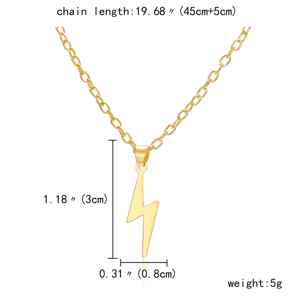 Enjoy the stylish, modern look of this stainless steel Long Chain Small Lightning Pendant Necklace! It's perfect for both men and women, and features a unique lightning modeling. The hardwearing link chain ensures long-lasting performance.