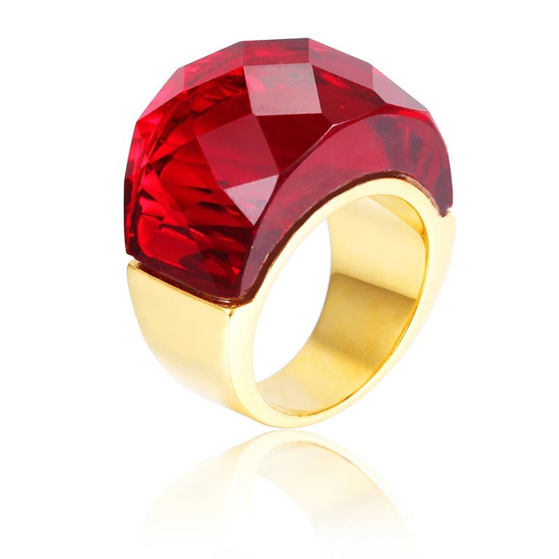 Elevate your style with our exquisite collection of Bohemia Crystal Women Wedding Rings. Crafted with precision, these rings feature a stunning blend of gold and stainless steel, creating a timeless and elegant look. Adorned with colorful stones, they add a touch of glamour to any occasion, be it a party or an engagement. Indulge in the beauty of these rings and make a statement with our luxurious and captivating jewelry.