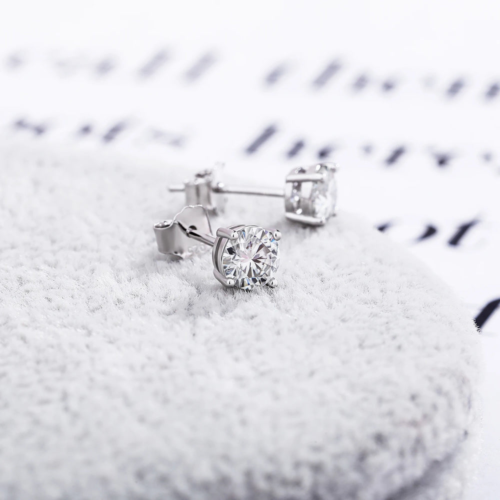 2021 New Top Luxury 3/4/5MM 0.5 Carat D Color Moissanite Earrings 925 Sterling Silver Jewelry For Women Gift GRA Certificate