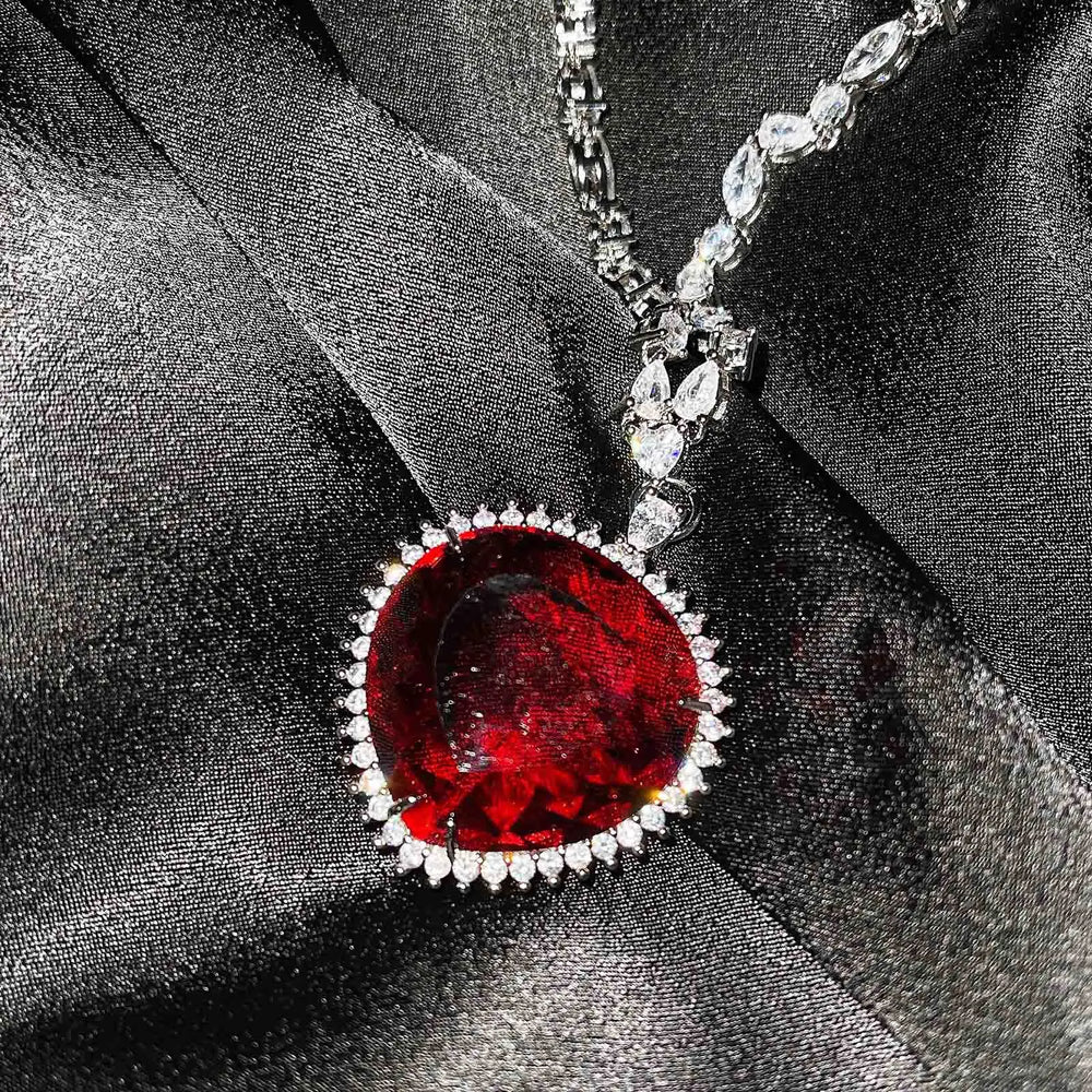 Blue Red TITANIC Heart of the Ocean Necklaces for Women Romantic Crystal Chain Pendant Necklaces Valentine's Day Jewelry Gift