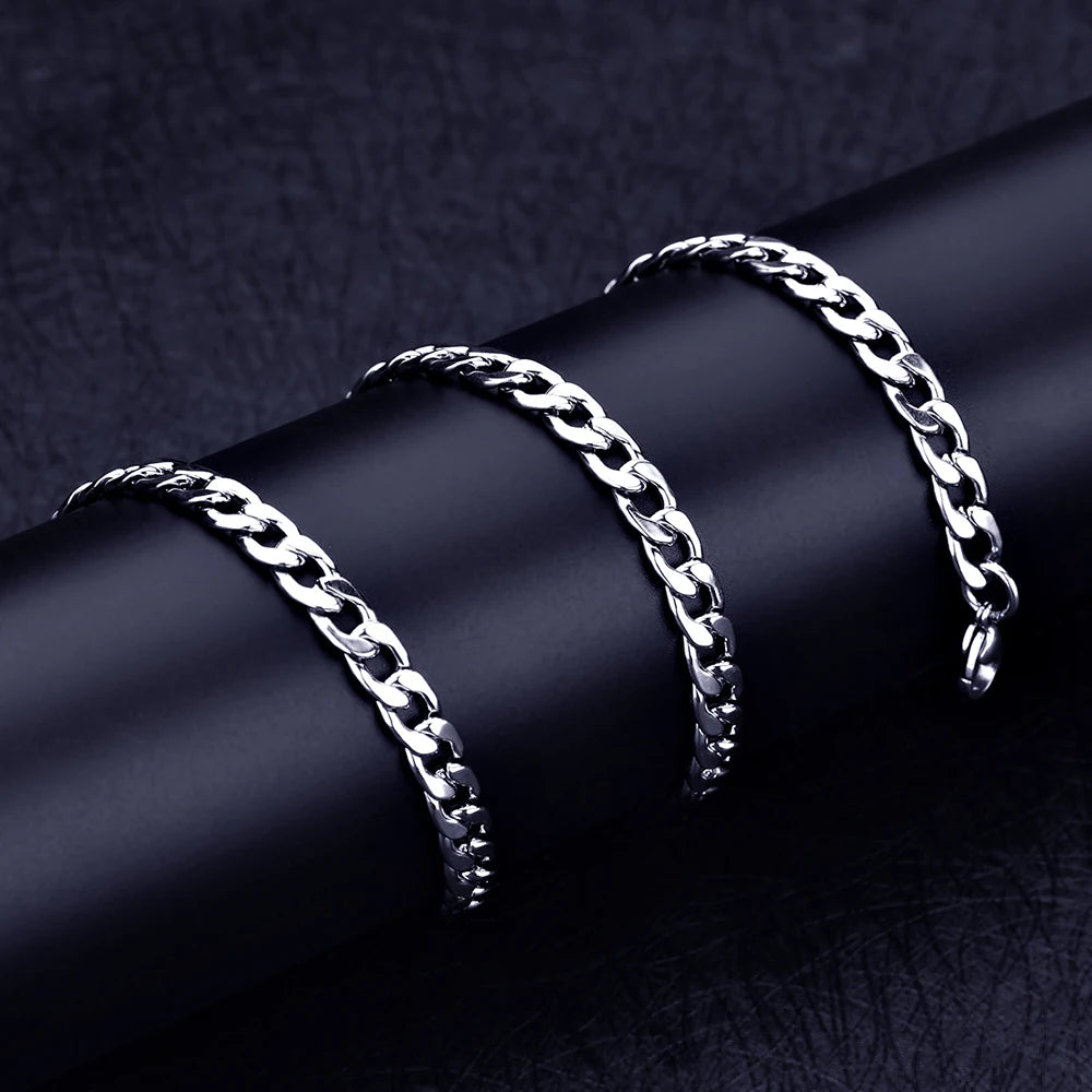 Hot sale width 6MM stainless steel Cuban chain necklace & bracelet fashion jewelry set hip hop rock jewelry for men