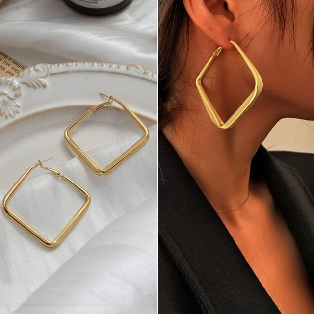 Irregular Circle Square Earrings
