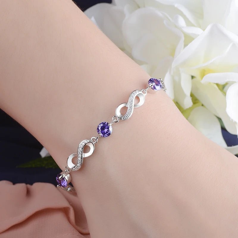 925 Sterling Silver 1.5 Carat Moissanite Eternity Bracelet Women's Fashion Temperament Elegant and Noble Gift for Girlfriend Mom