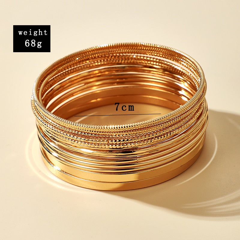 Fit for fashion lovers, these bracelets are crafted from zinc alloy with a luxurious golden hue. They're perfect for any woman's look, and with their universal compatibility, they make for a great addition to any ensemble!