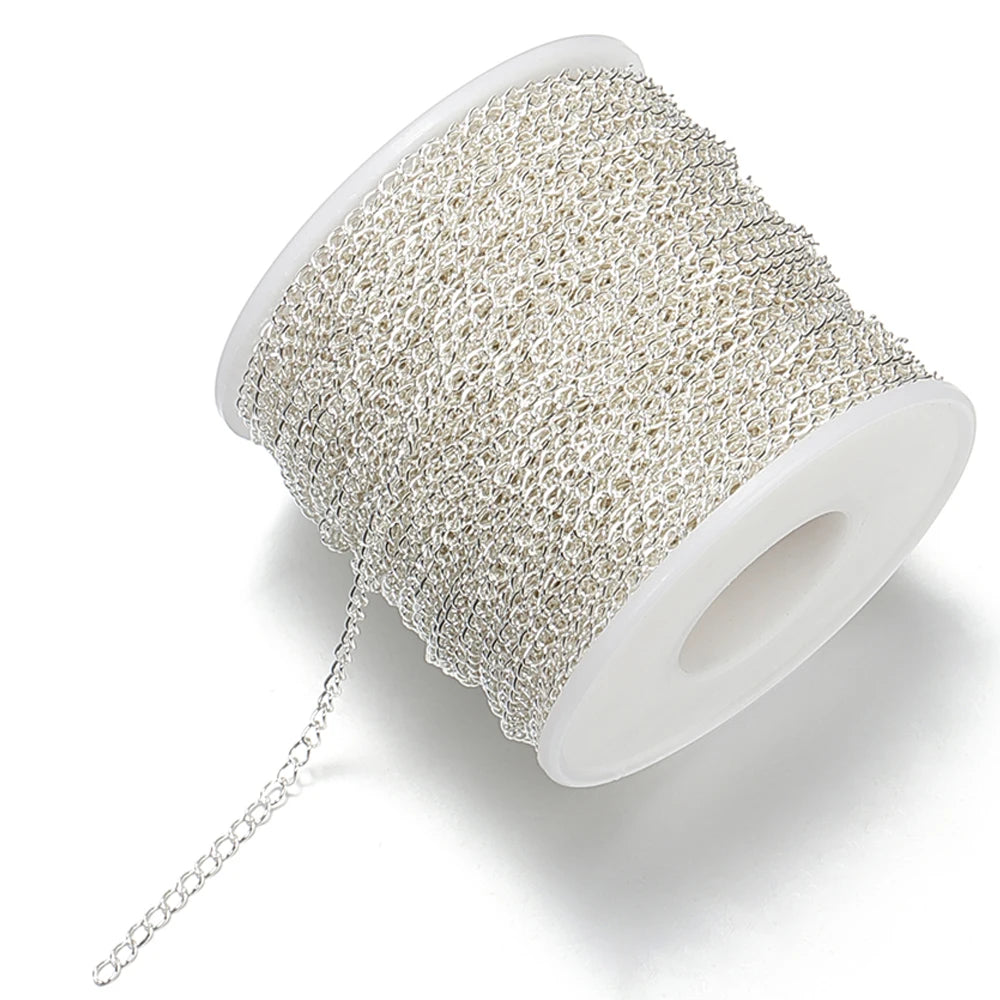 2 meters Stainless Steel Extension Chain 2/3/4mm Gold Necklace Chains for Bracelet DIY Chain Accessories Jewelry Making Crafts