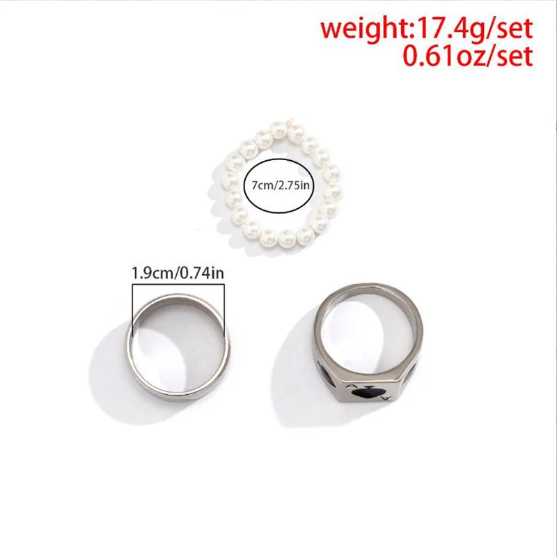 Stainless steel Punk Poker Joker Silver Color Rings for Men Goth Skeleton Billiards Set Couple Emo Jewelry Anillos Hombre