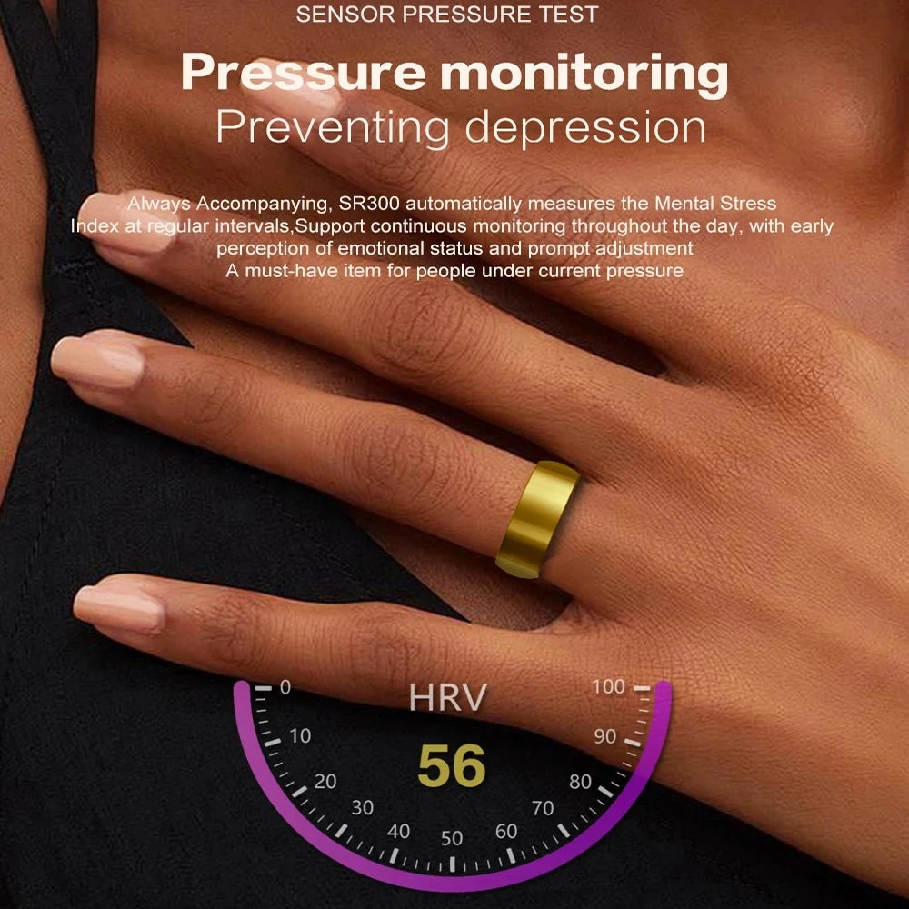 SR300 Men Smart Ring Heart Rate Blood Pressure Blood Oxygen Temperature Sleep Monitor Health Fitness Women Smart Rings 2024 New