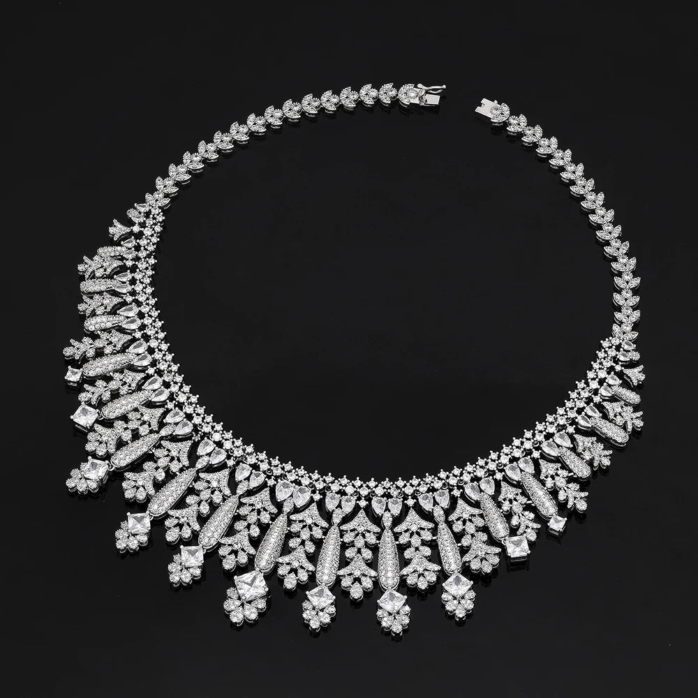 2025 New 4-piece Bride Zirconia Full Set Women's Party Jewelry Set Dubai Nigeria Crystal Wedding Jewelry Set