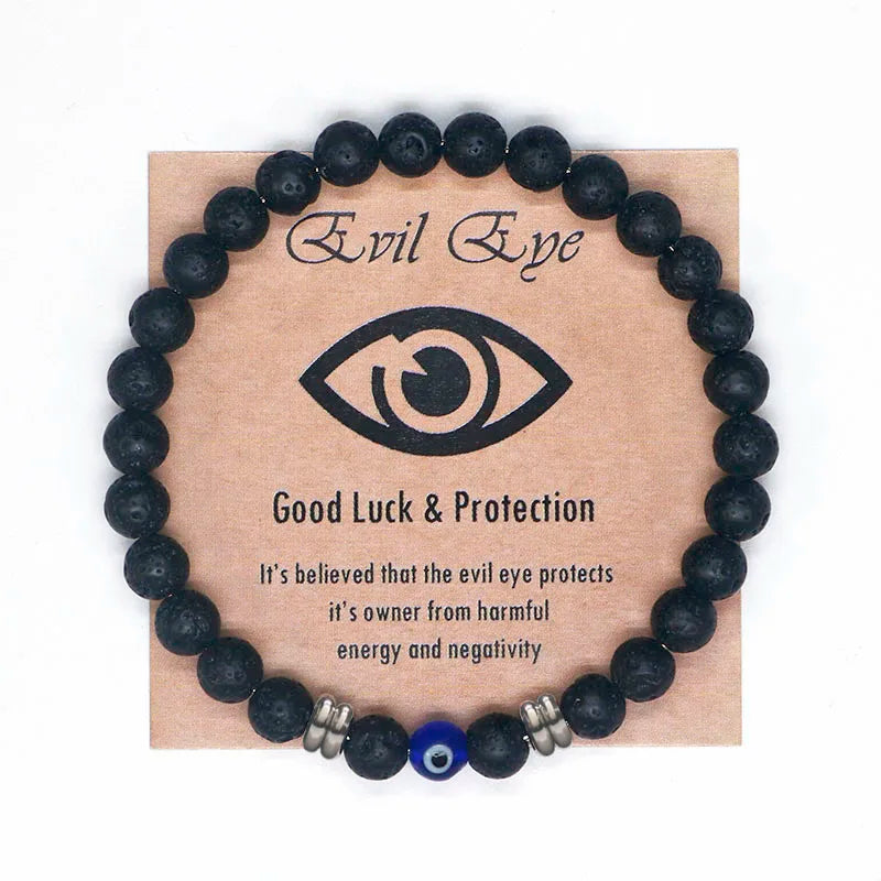 The captivating Tiger Eye Beaded Bracelet, a unisex Turkish Amulet that offers protection against the evil eye. This exquisite piece of spiritual jewelry is designed for both men and women, featuring natural Tiger Eye beads and a striking blue Evil Eye charm.