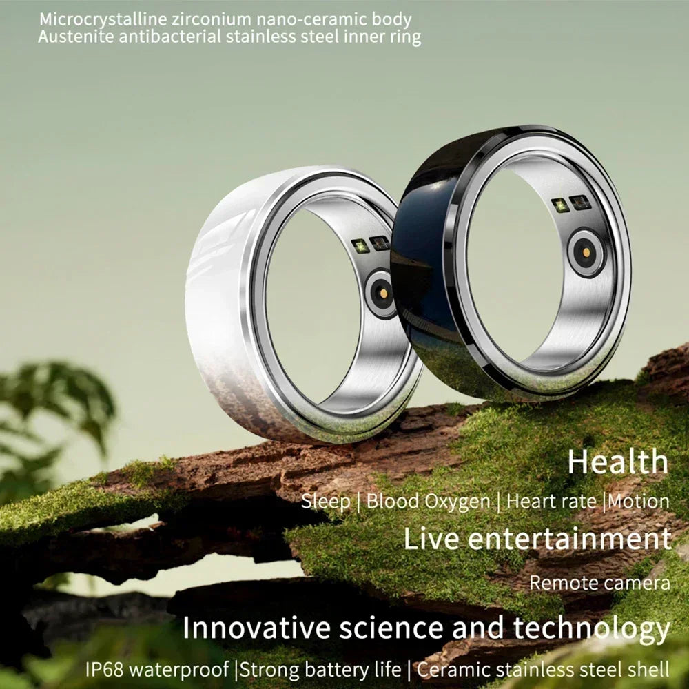 New Fitness Tracker Smart Ring Sleep Pedometer Blood Oxygen Smart Ring with APP IPX8 Waterproof for Health Heart Rate Monitorn