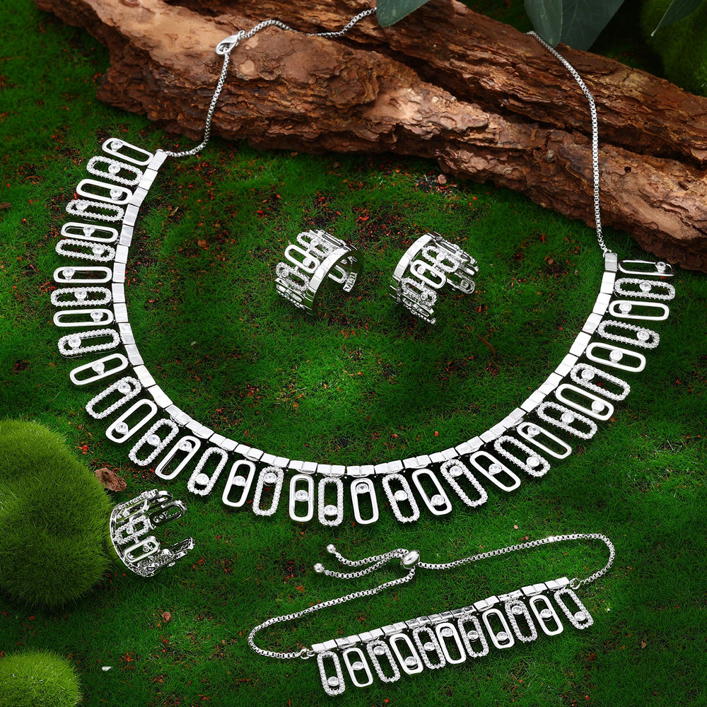 2025 Hot Selling Cubic Zirconia Bridal Wedding Jewelry Set Bridal 4-piece Set Women's Jewelry Set Jewelry Brand Reproduction