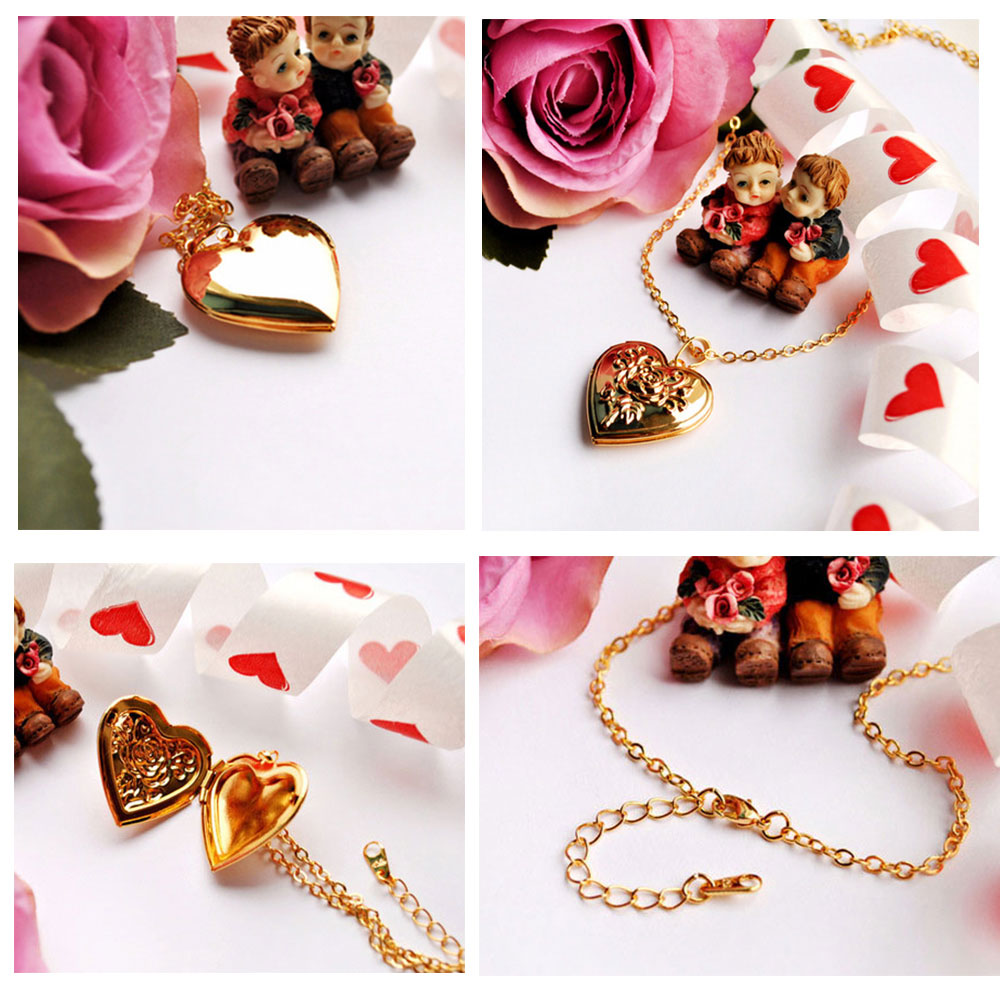 Heart Frame Memory Locket Pendant Necklace