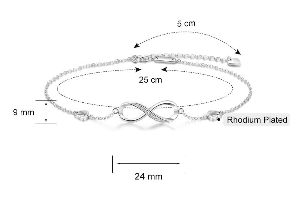 Women Silver Color Infinity Anklets