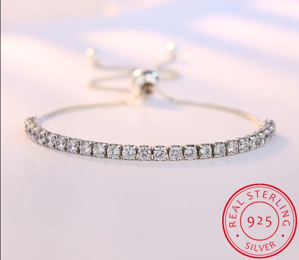 925 Sterling Silver Moissanite 1.3 Carat Bracelet Decoration Casual Fashion Light Luxury Niche Advanced Design Sense for Ladies