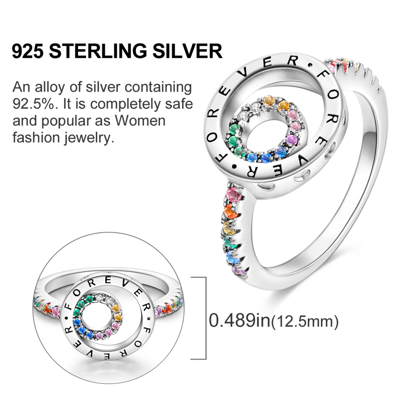 Star Moon 925 Sterling Silver Ring