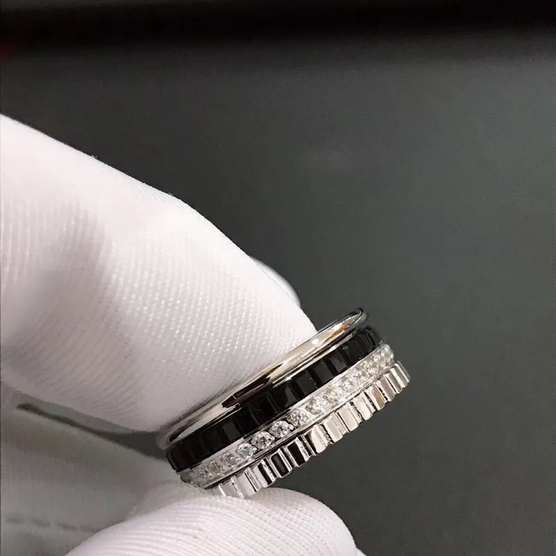 925 Sterling Silver Ring classic luxury ring fashion rotatable personalized couple ring anniversary gift