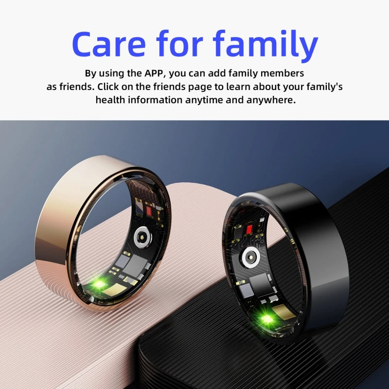 Bluetooth Smart Ring 2024 Fashion stainless steel Waterproof Finger Ring Mens Womens Heart Rate Blood Oxygen Sleep Health Monito