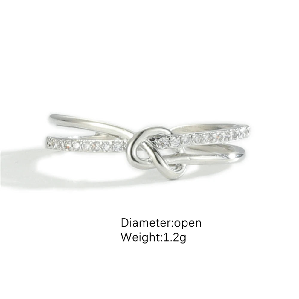 1 Pc Exquisite Cross Twist Design Fashion Simple Silver Gold Rose Gold Color Rings Women Daily Party Gift Open Ring