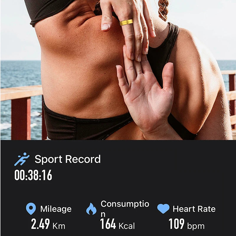 2024 Smart Ring Men Women IP68 Waterproof Heart Rate Blood Oxygen Sleep Health Monitor Sport Fitness Health Ring for Android IOS