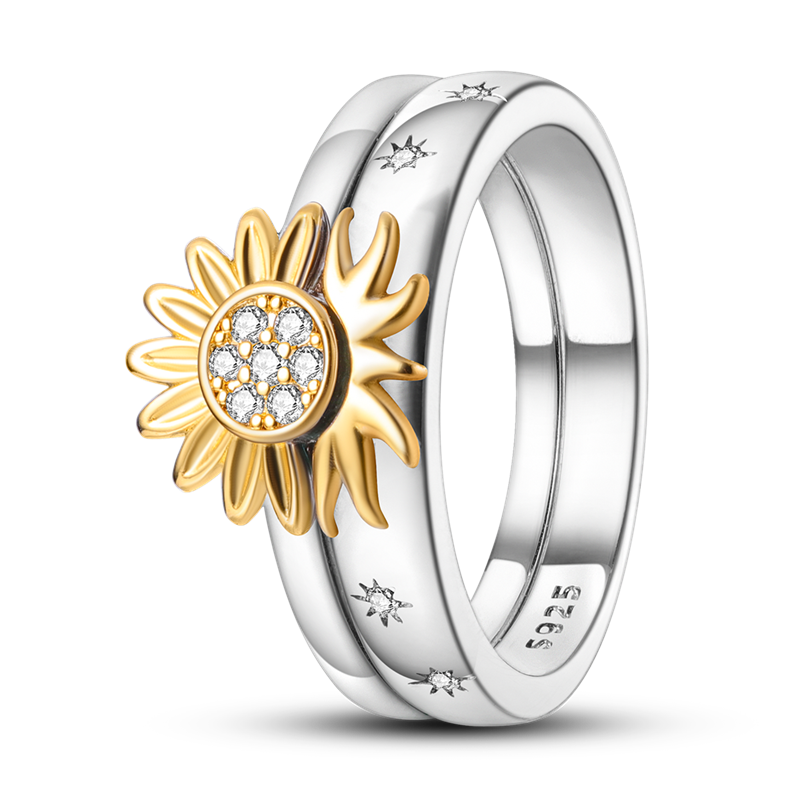 Star Moon 925 Sterling Silver Ring