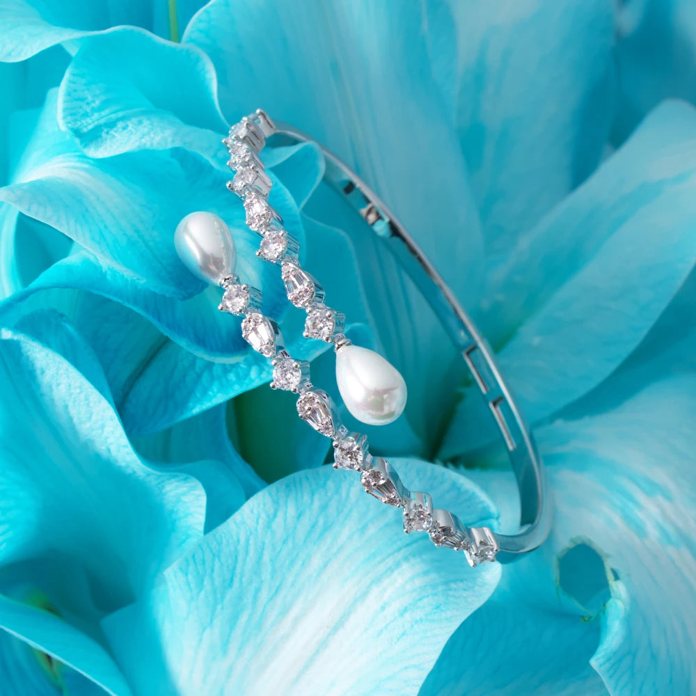 Pearl JewelrySets for Women Cubic Zircon Set Full Jewellery Woman Saudi Arabia Wedding Party Dress Suit Accessory