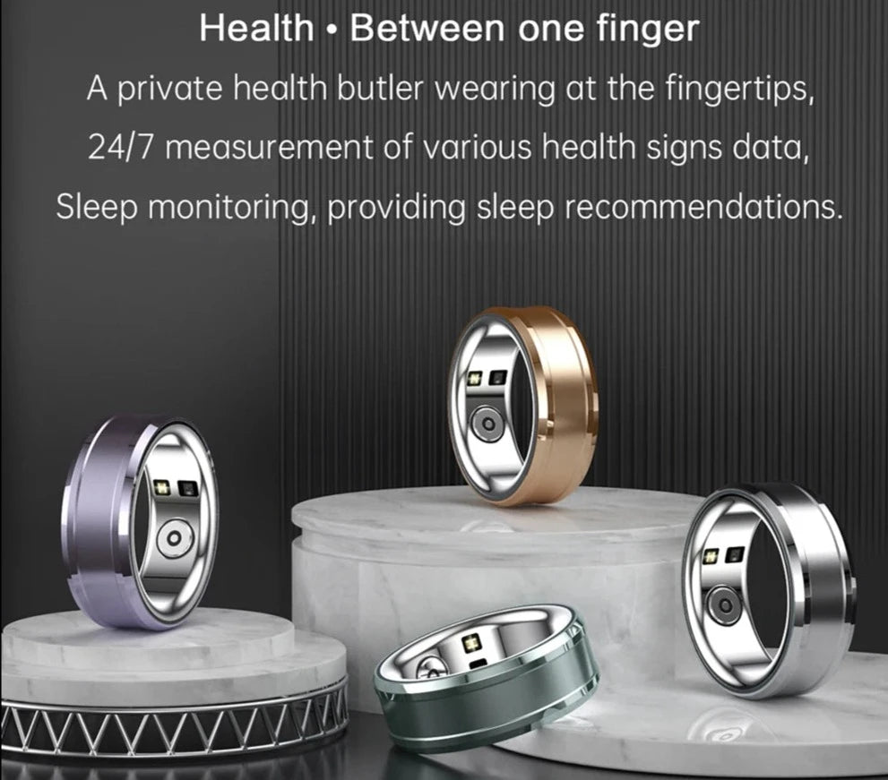 R3 Smart Ring Electronic Bluetooth Ring Waterproof Health Tracker Heart Rate Blood Pressure Blood Oxygen Monitor for Women Men