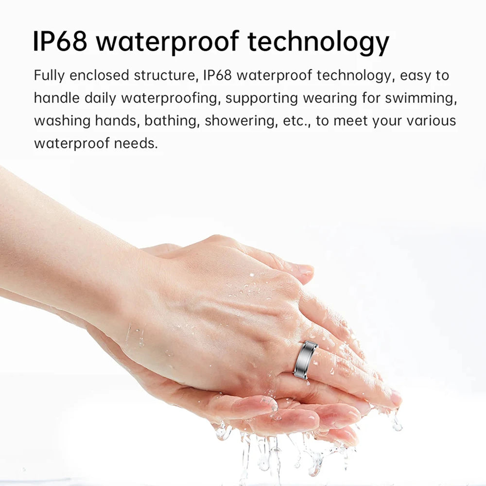 R3 Smart Ring Electronic Bluetooth Ring Waterproof Health Tracker Heart Rate Blood Pressure Blood Oxygen Monitor for Women Men